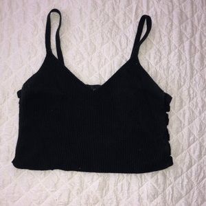 black cropped tank top